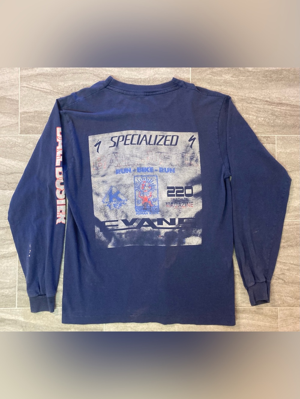Vintage 1990s BALLBUSTER Biathlon Long-Sleeve Graphic Tee Keith HARING VANS L